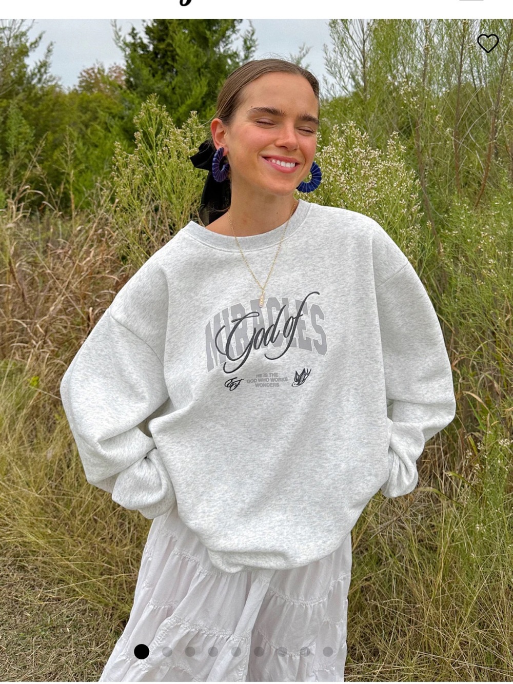 Light Gray Graphic Crewneck Sweatshirt - Unbranded - Picture 1 of 4